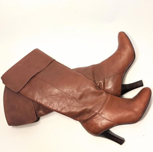 Steve Madden brown leather Heidie "OTK" boots - Picture 3 of 7
